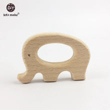 Let's Make Baby Teether Wooden Teether Natural Wood Camera/Fish/Elephant Sh