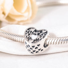 LZESHINE Genuine 925 Sterling Silver "Love You Mom"Heart Beads Fit Original