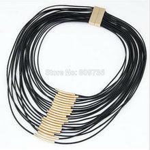 2017 Long Multi layer Mom Necklace Leather Statement Necklace Gold Big Maxi