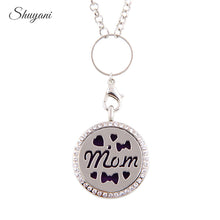 10pcs/lot 30mm Mom Locket With Chains Pads Silver Aromatherapy Lockets Pend