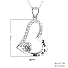 I Love You Mom Personalized Name Necklace 925 Sterling Silver Heart Pendant
