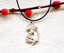 New Durable Black Faux Leather Mom And Son Cord Choker Charm DIY Necklace P