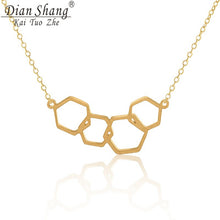 DIANSHANGKAITUOZHE Stainless Steel Honeycomb Pendant Metal Necklace Women S