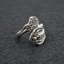 1pcs Women Elegant Flower Spoon Rings Victorian Period Silver Spoon Jewelry