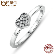 BAMOER 925 Sterling Silver Stackable Heart ,Crown ,Selfless Mom Ring for Wo