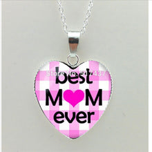 2017 New Best Mom Heart Necklace Gustav Klimt Pendant Glass Cabochon Jewelr