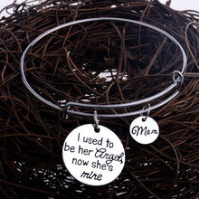 Mom Bangle I Used To Be Her Angel Now She's Mind Pendant Charm Bracelet Fam