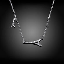 Ann & Snow Lovely Sparkling Cubic Zirconia Eiffel Tower Necklace 925 Sterli