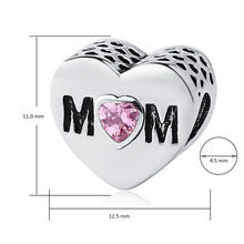 GAGAFEEL Big Hole Heart Family Beads Best Mom Sister Charms Fit Pandora Wom