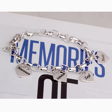 Mother's Personalized Heart Charm Bracelet Custom Made with up to 19 Names