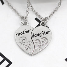 Hand Stamped Mother Daughter Charm Choker Necklace 2pc/set Carved Broken He