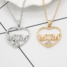 Best Gifts For Mother'Day Heart Hollow MUM Crystal Pendant Necklace Everlas