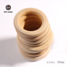 Let's Make 20pcs Wooden Rings 1"  2.7" Natural Unfinished Wooden Teething R