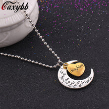 Caxybb I Love You To The Moon And Back Mom Family Necklaces Fashion Pendant