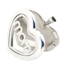 Amya Jewelry 30mm Heart Mom Aromatherapy Essential Oils Stainless Steel Per
