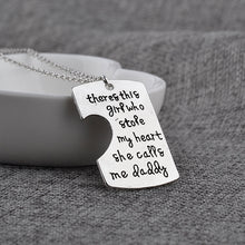 Classic 3 Pieces Geometric Square Pendants Letters Carved Daddy Mom Daughte