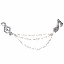 ElegantRose 2017 Fashion Gold/Silver Color Rhinestones Alloy Note Pin Brooc
