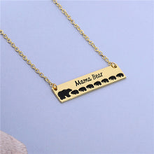 2017 New Fashion Mama Bear Necklace Bar Necklace Seven Baby Bears Pendant N