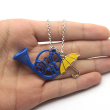 How I Met Your Mother Umbrella Yellow Blue French Horn Pendant Necklace For