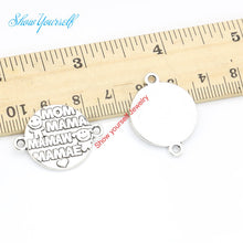 10pcs Antique Silver Plated Mama Mom Connectors Charm Pendant Jewelry Makin