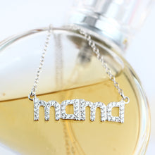 Slovecabin Pure 925 Sterling Silver MAMA Pendant Necklace With Chain For Wo
