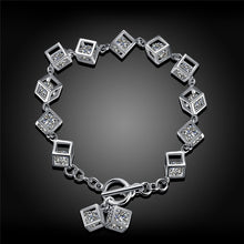 GAGAFEEL Square Bracelet 925 Sterling Silver Women Jewelry Zircon Crystal B