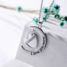 New Romantic Heart Necklace Goddaughter I Love You More Letter Pendant Moon