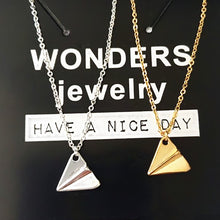 Tiny Charm Pendants Necklaces For Women Dainty Origami Paper Plane Jewelry