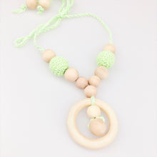 Let's Make Crochet  Wooden Beads Necklace Mom Jewelry Pendant In Pastel Pea