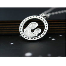AZIZ BEKKAOUI Maternal Love Round Pendant fit Necklace 925 Sterling Silver