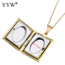 YYW Fashion Memory Photo Locket Charm Pendant Necklace Gold color Stainless