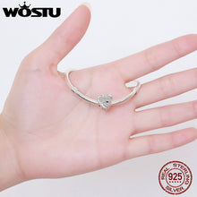 WOSTU 2017 Hot 925 Sterling Silver Tribute To Mom heart Beads Fit Original