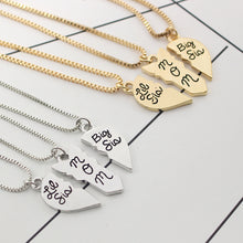 3Pcs Fashion Women Sister Mom Family Jewerly Engarving Love Broken Heart Ne