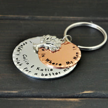 Personalized Family Tree Keychain For Mom, Memorial Gift Family Key Chain w