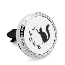 Rhinestone mom & kid Essential Oil Car Diffuser Locket Vent Clip 316L Stain