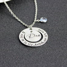 mom dad Necklaces Round i used to be his angle now he is mine Necklace Fath