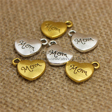PULCHRITUDE (30 pieces/lot) 14*17mm Three color Alloy Heart Engraving lette