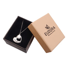 Eudora Genuine 925 Silver for Mom and Daughter Heart to Heart for Love Pend