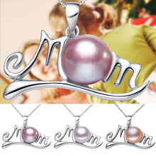 Women Fashion Jewelry Simulated Pearl Women Mom Pendant Necklace Silver Pla