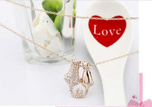 Promotion Sales Crystal Rhinestone Double Cat Necklace Womens Necklaces & P