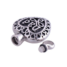 Titanium Steel Mom Dad in Heart Pendant Necklace Cremation Ashes Urn Jewelr
