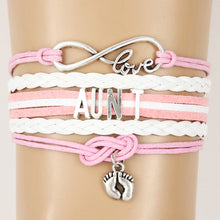 Infinity Love Family Bracelets Handmade Baby Feet Charm Mother/Mom/Grandma/