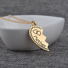2 pcs Broken Heart Gold Silver Plated Mother Daughter Flower Heart Pendant