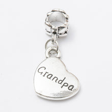 Wholesale 10pcs Tibetan Silver Heart Charms Dangle Metal Alloy Son Mom Dad