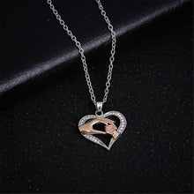 Fashion Women Love Heart Shape Mom Hold Kids Children Hand Metal Pendant Ne
