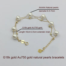 Sinya 18k gold Chain bracelets strand natural pearls gold beads for women g