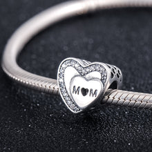 ANFASNI New Arrival 925 Sterling Silver Tribute to Mom, Clear CZ Beads Fit