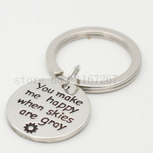 2017new Hand Stamped Jewelry""You make me happy when skies are gray" Mother