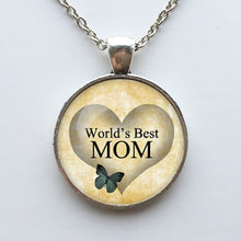 The Best Mom Necklace Mother's day Pendant Glass Dome Pendant Necklace-in P
