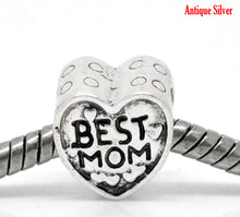 DoreenBeads 20PCs antique silver "BEST MOM" European Charm Beads 11x10mm(3/